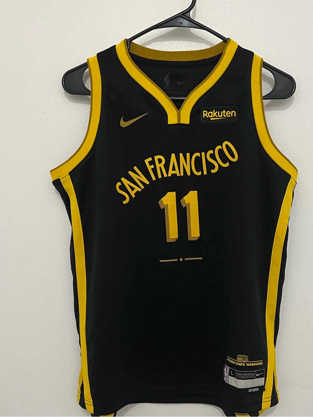 Nike San Francisco Black and Gold Basketball Jersey (kids Size L)
